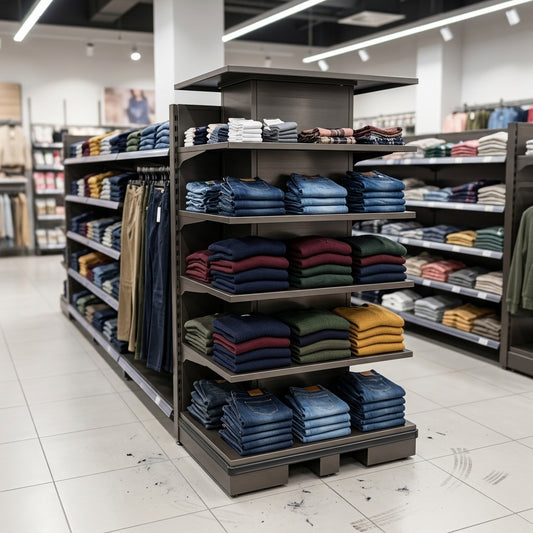 4-Tier Clothing End Counter Display Unit