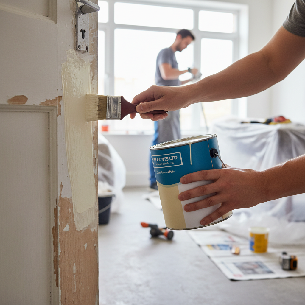 Premium Cream Enamel Gloss Paint - High-Performance Polyurethane for Indoor and Outdoor Use with UV Resistance