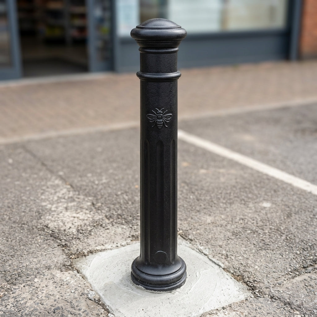 945mm Heritage Plastic Bollard Black Polyethylene (view 2)