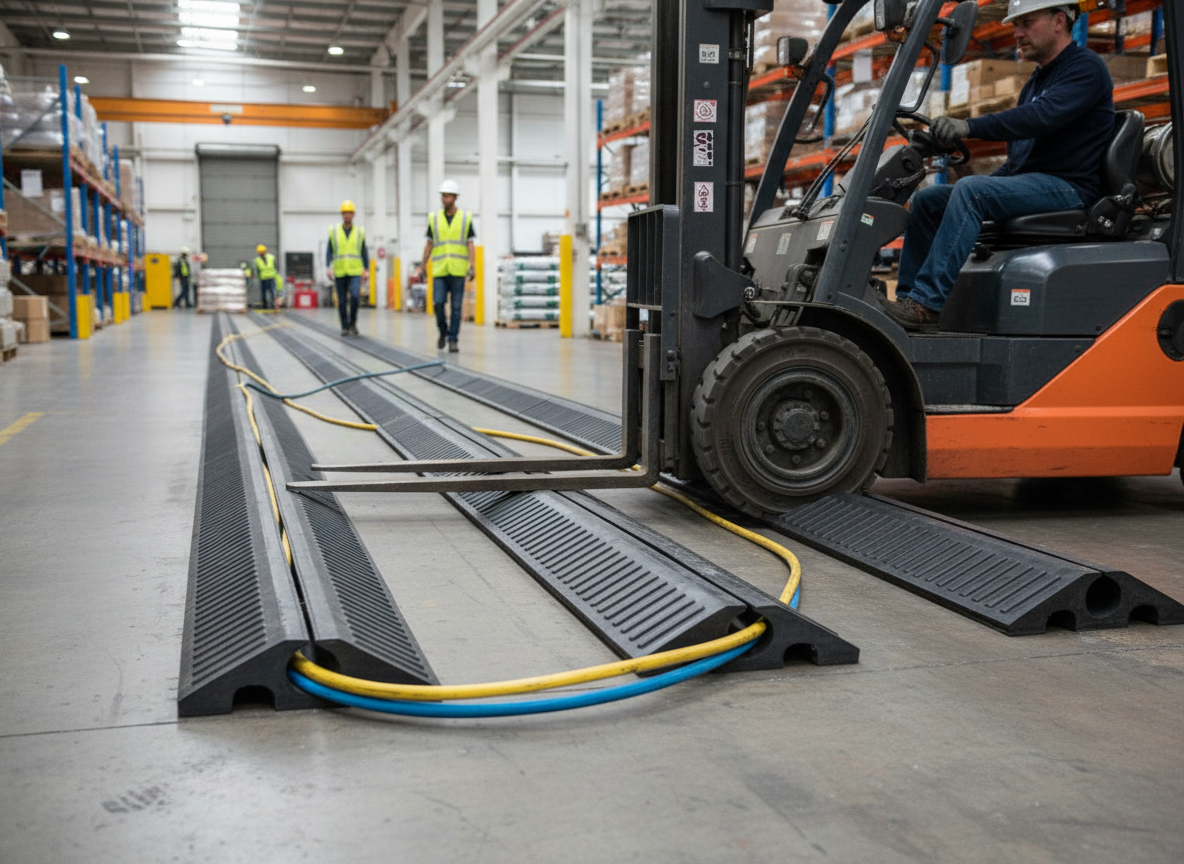 Premium Heavy Duty Cable Protection Ramp - 9m Long, 100 x 30 mm with 20mm Cable Capacity for Pedestrians and Light Traffic