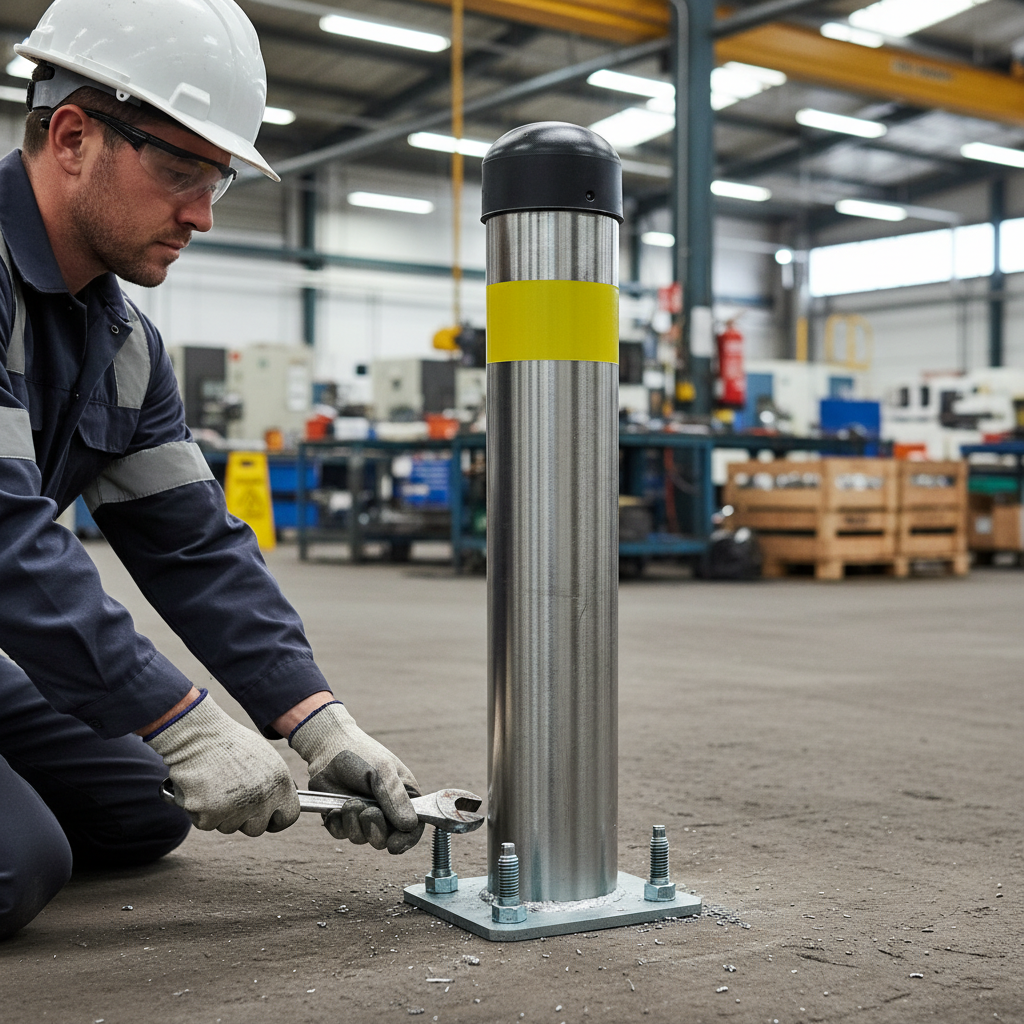 Premium Heavy Duty Galvanized Steel Bollard with Reflective Tape - 1370mm Height and 114mm Diameter