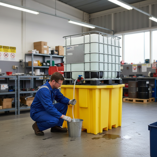 Single IBC Spill Pallet With 4-Way Forklift Entry - BB1FW ||1150ltr Sump Capacity