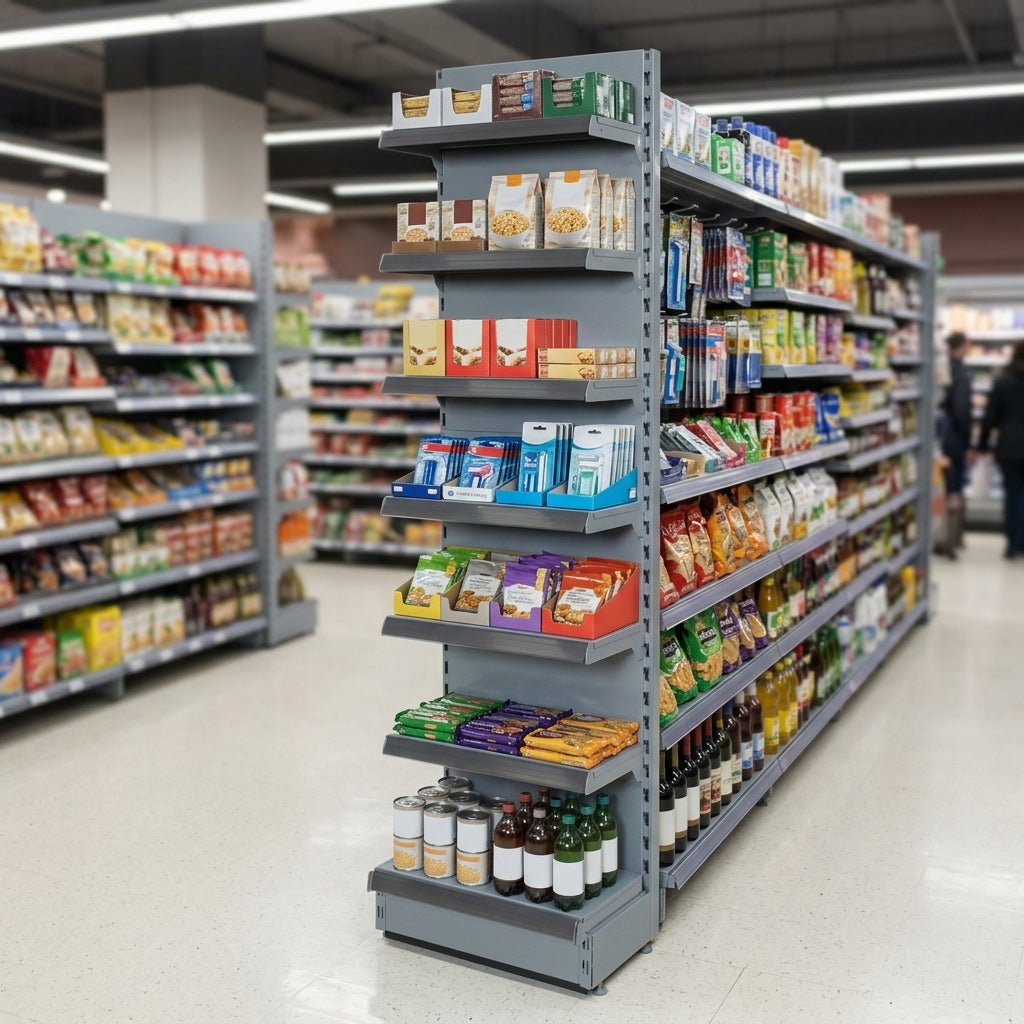2.1m High Ladder Rack Promo Bay with 200mm Base Shelf