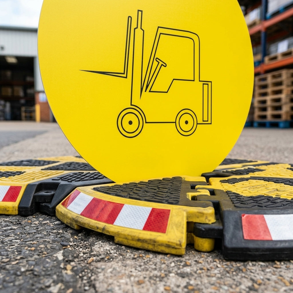 430mm floor sign – forklift truck area warning (view 2)