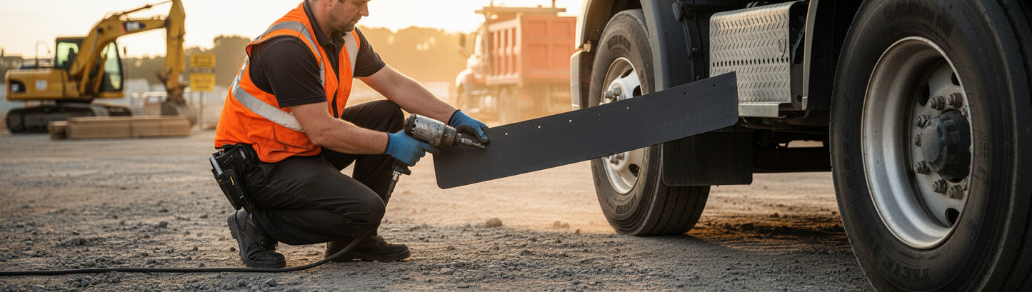 Premium Heavy Duty Mud Flap 2390 x 305 x 6mm - Durable TyreCord Rubber Compound for Trailers