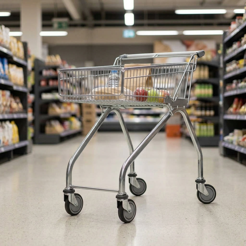 80L Shallow Supermarket Shopping Trolley (view 2)