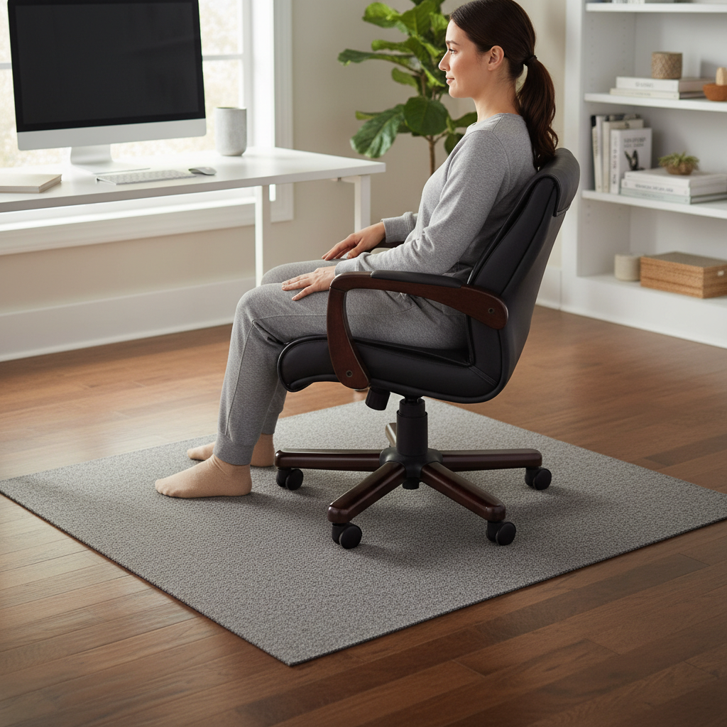 Premium Heavy Duty Floor Protection Chair Mat - Custom Cut Vinyl for Hard Floors, Easy to Clean and Durable