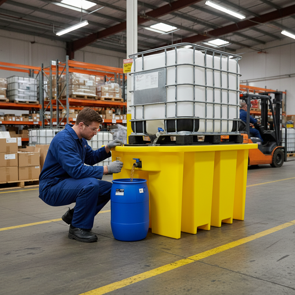 IBC Spill Pallet with Built-in Dispensing Area  - BB1DT ||1125ltr Sump Capacity