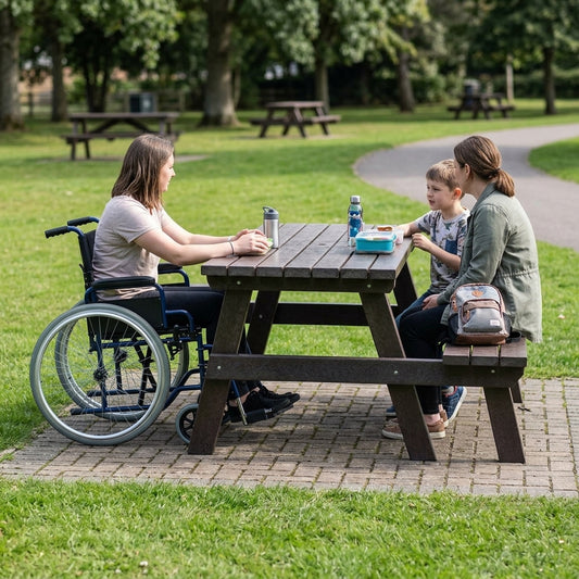 1850mm Recycled Plastic Picnic Table with Wheelchair Access