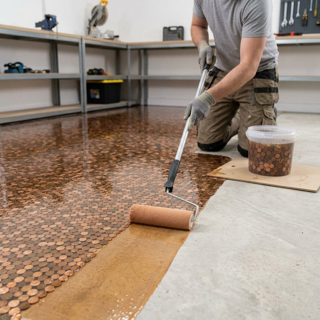 Penny Floor Epoxy 1mm Depth Decorative Coating
