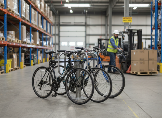Premium Floor Mounted Bicycle Rack for 4 Bikes - Heavy Duty Galvanised Steel Construction with 450mm Diameter