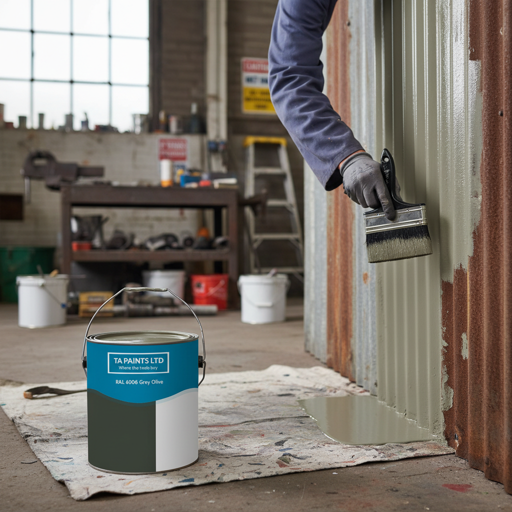 Premium Universal PU Enamel Paint in Grey Olive for Versatile Applications - Interior & Exterior Use