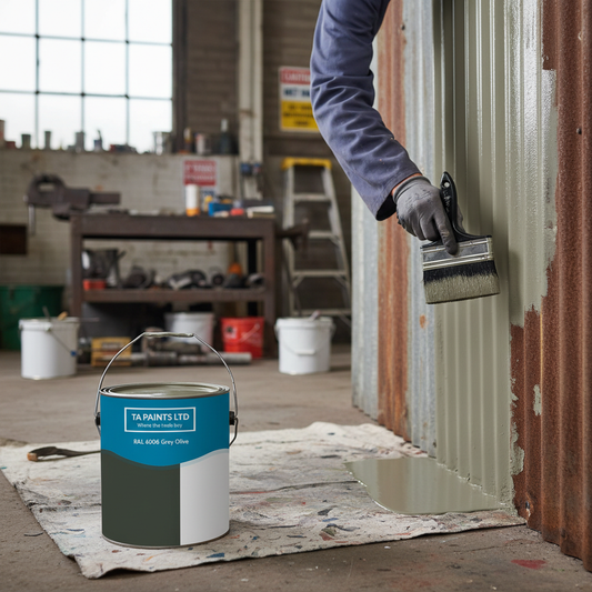 Premium Universal PU Enamel Paint in Grey Olive for Versatile Applications - Interior & Exterior Use