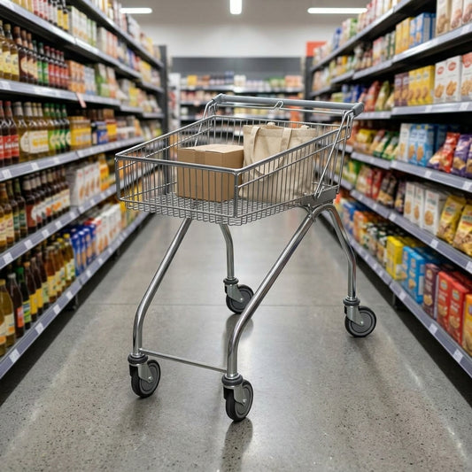 100L shallow supermarket shopping trolley
