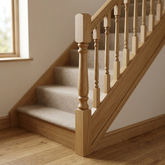 90mm Newel Post Pine or Oak Traditional Design