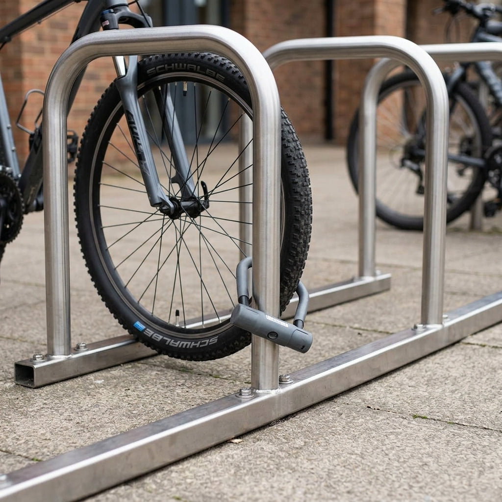 800mm Cycle Rack Stainless Steel - 2 to 5 Hoop Options (view 2)
