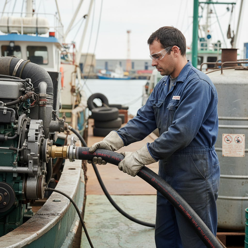 Premium Heavy Duty Marine Fuel Suction and Delivery Hose ISO7840 A2 - Fire Resistant Nitrile Construction
