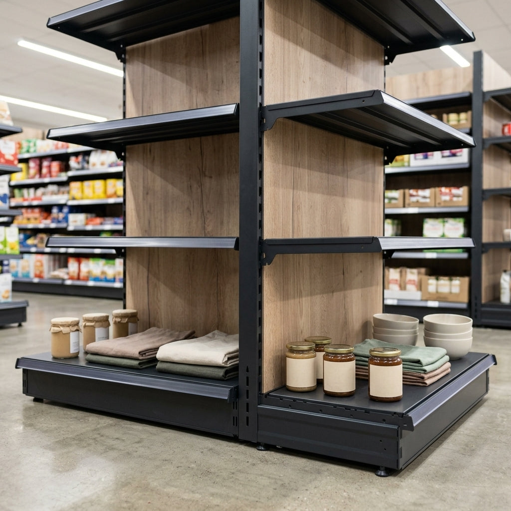 2.4m Wood Effect End Bay Shelving | 470mm Base | 500–1000mm (view 2)