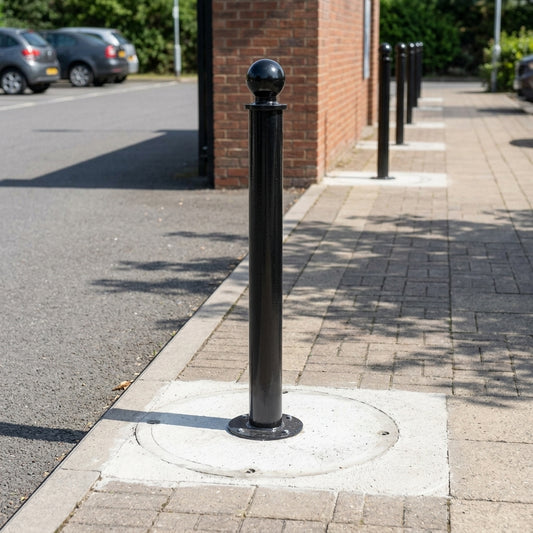 Ornamental Mild Steel Bollard – Galvanised – Concrete In
