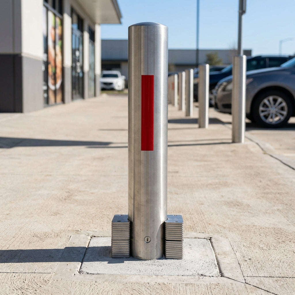 Removable crash-tested bollard, ASTM F3016 certified