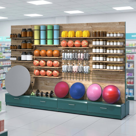 1000mm Pharmacy Wall Unit with Slatwall & Adjustable Shelves