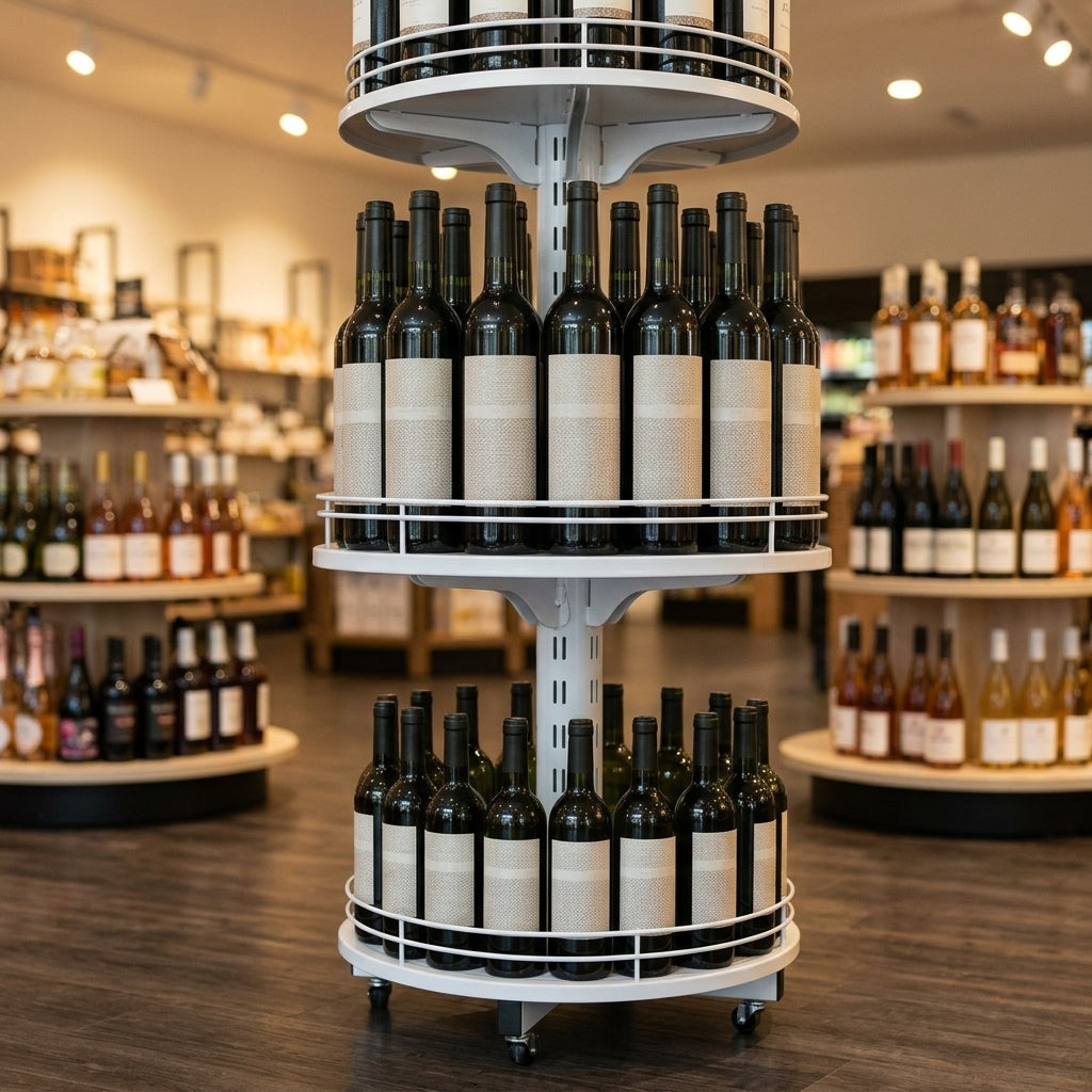 1400mm wine rack tower display 180-bottle capacity (view 2)