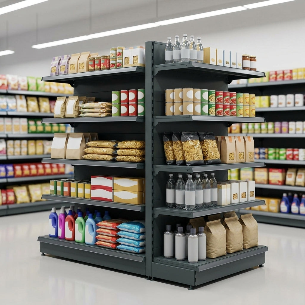 1.6m Double-sided Gondola Bay with 370mm Base Shelf