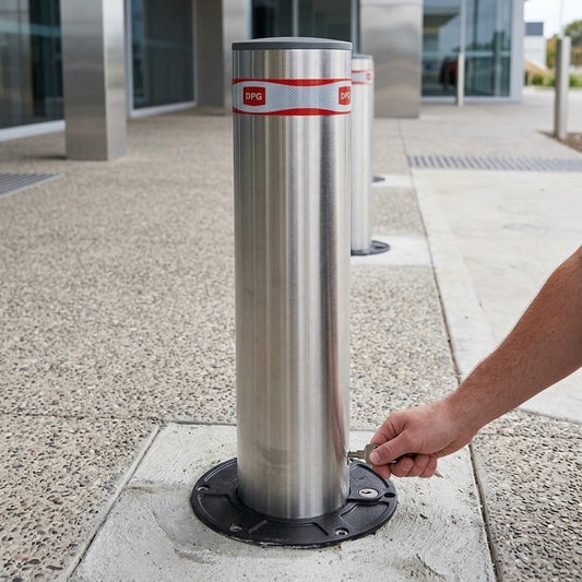 500mm × 115mm manual gas bollard with key activation
