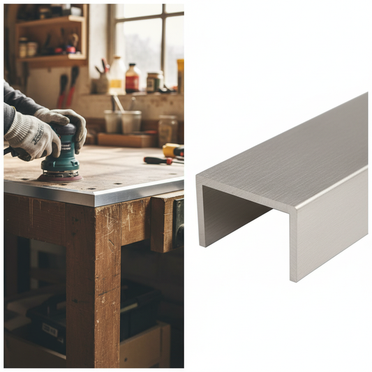 Premium Brushed Polished Aluminium Channel 9.5mm x 9.5mm x 1.6mm for Architectural Applications