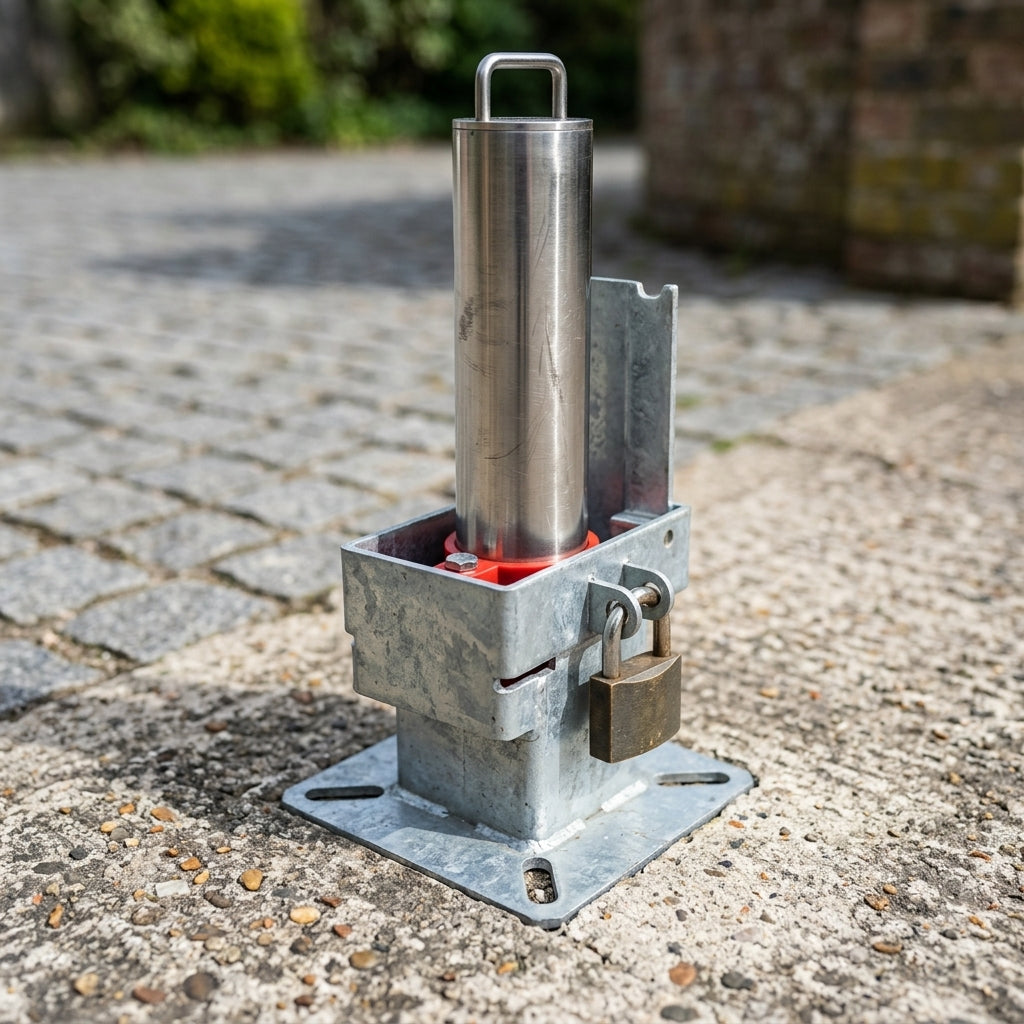 745mm Telescopic Bollard Stainless Steel Retractable Lock (view 2)