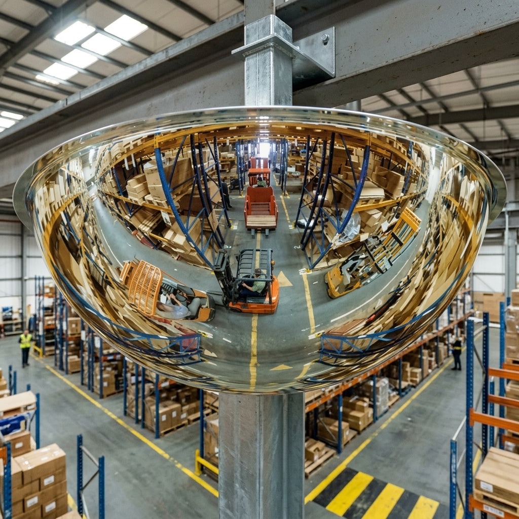 360° acrylic dome convex mirror, 600–1250mm