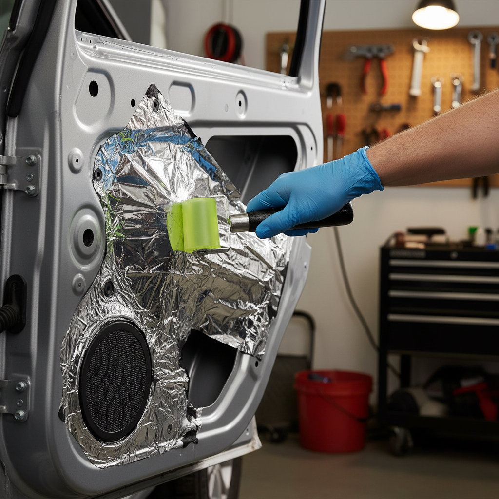 Heavy Duty Sound Deadening Roller with Sturdy Handle for Optimal Adhesion and Air Bubble Minimization