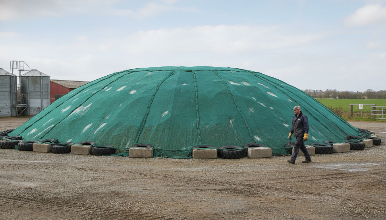 Premium Protective Silage Cover - Durable HDPE Knitted Mesh for Bird and Wildlife Damage Prevention
