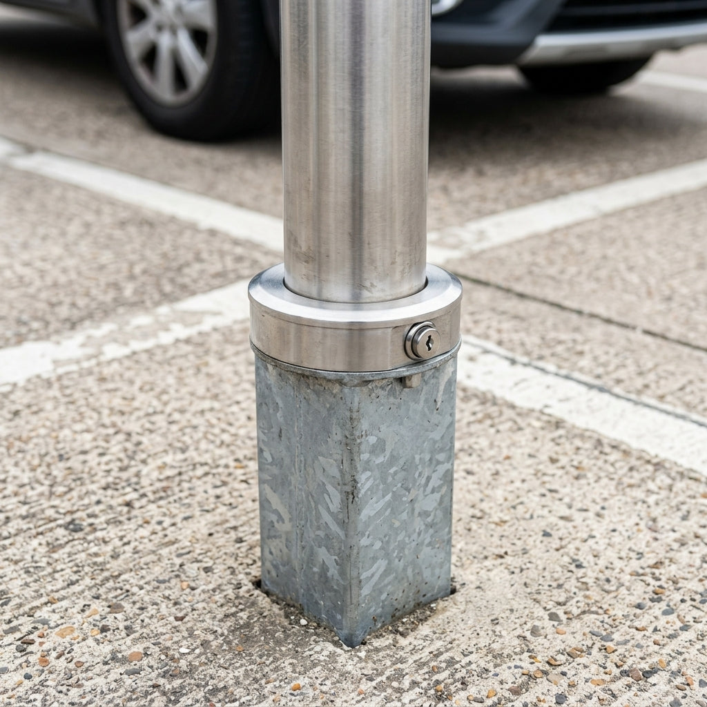 900mm Telescopic Stainless Steel Bollard with Push-Button Lock (view 2)