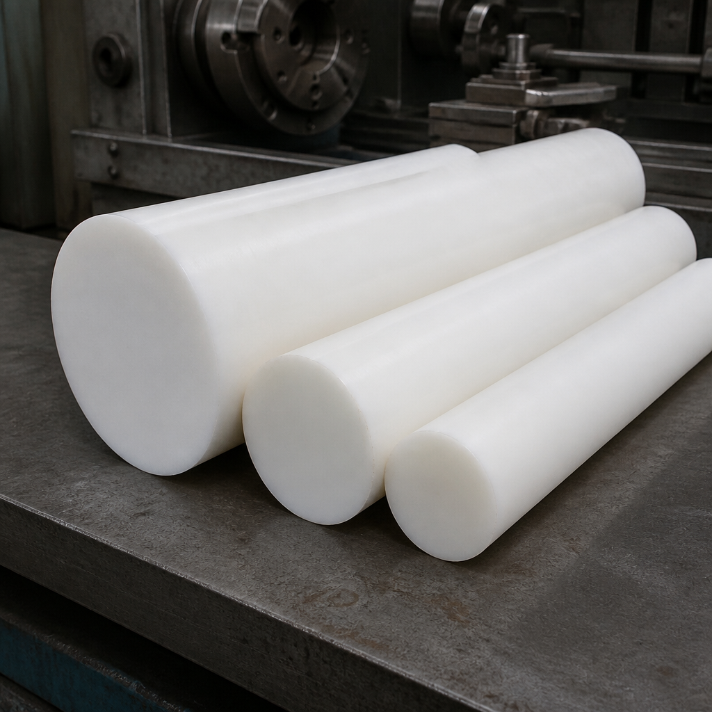 Acetal Homopolymer White Rod 40mm to 80mm dia for Gears, bearings & bushes