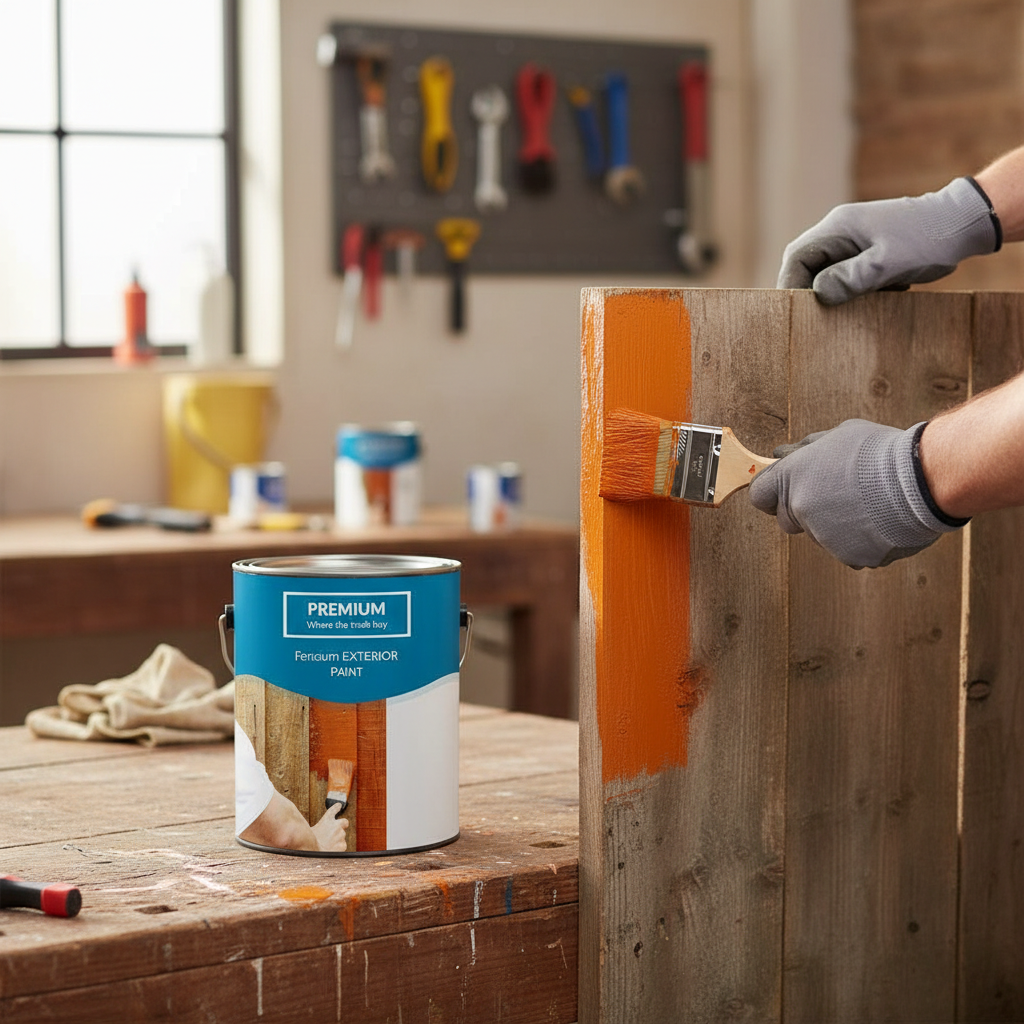Premium 3-in-1 Outdoor Fence and Shed Paint - Oil-Based PU Enamel for Long-Lasting UV and Weather Resistance