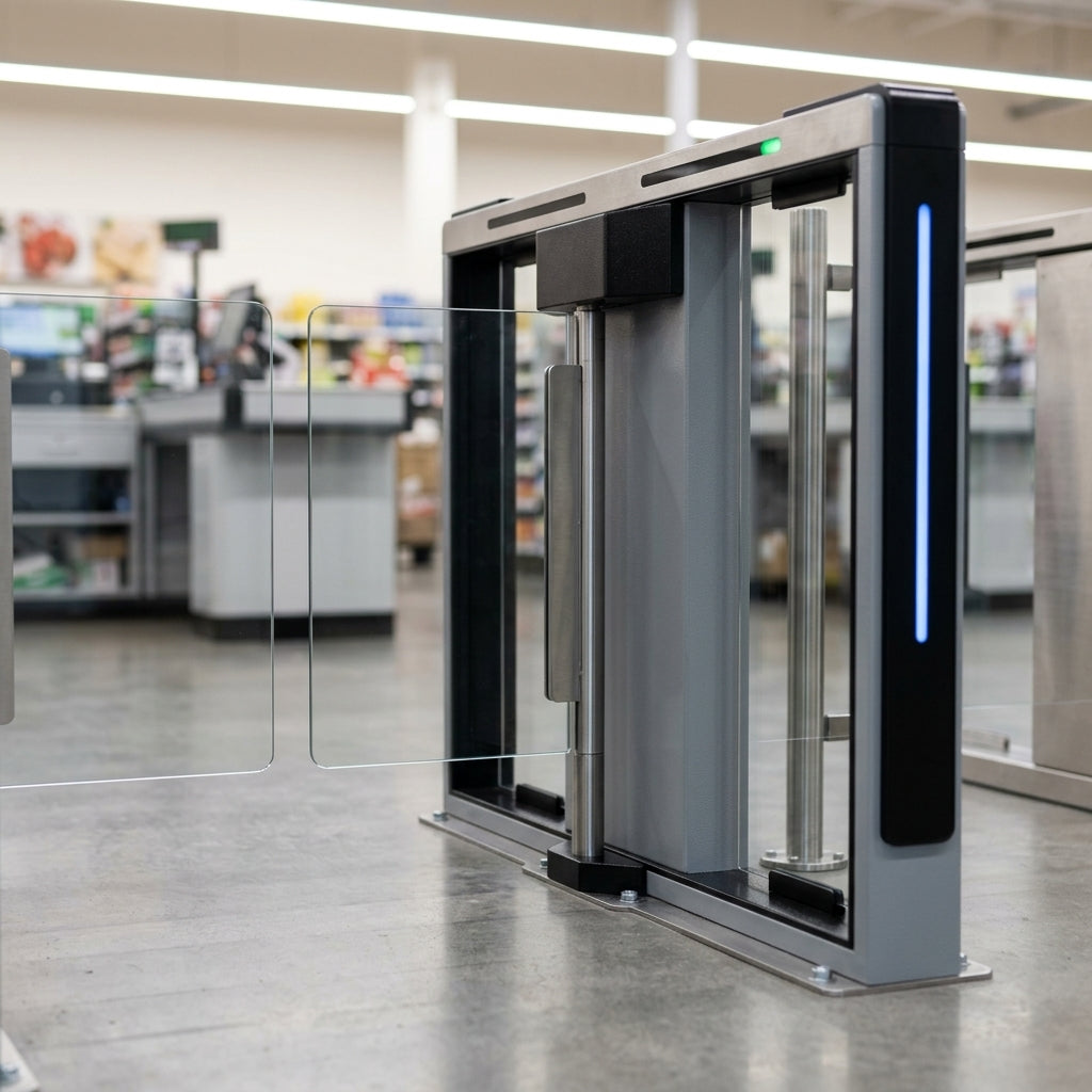 External IP65 turnstile with stainless steel wings, 600–900mm leaf (view 2)