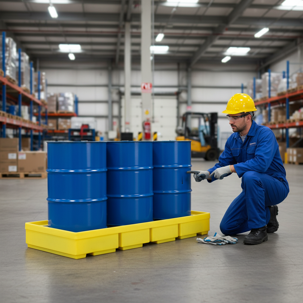 Plastic 3 Drum Spill Pallet - BP3 ||To Hold 3 Drums