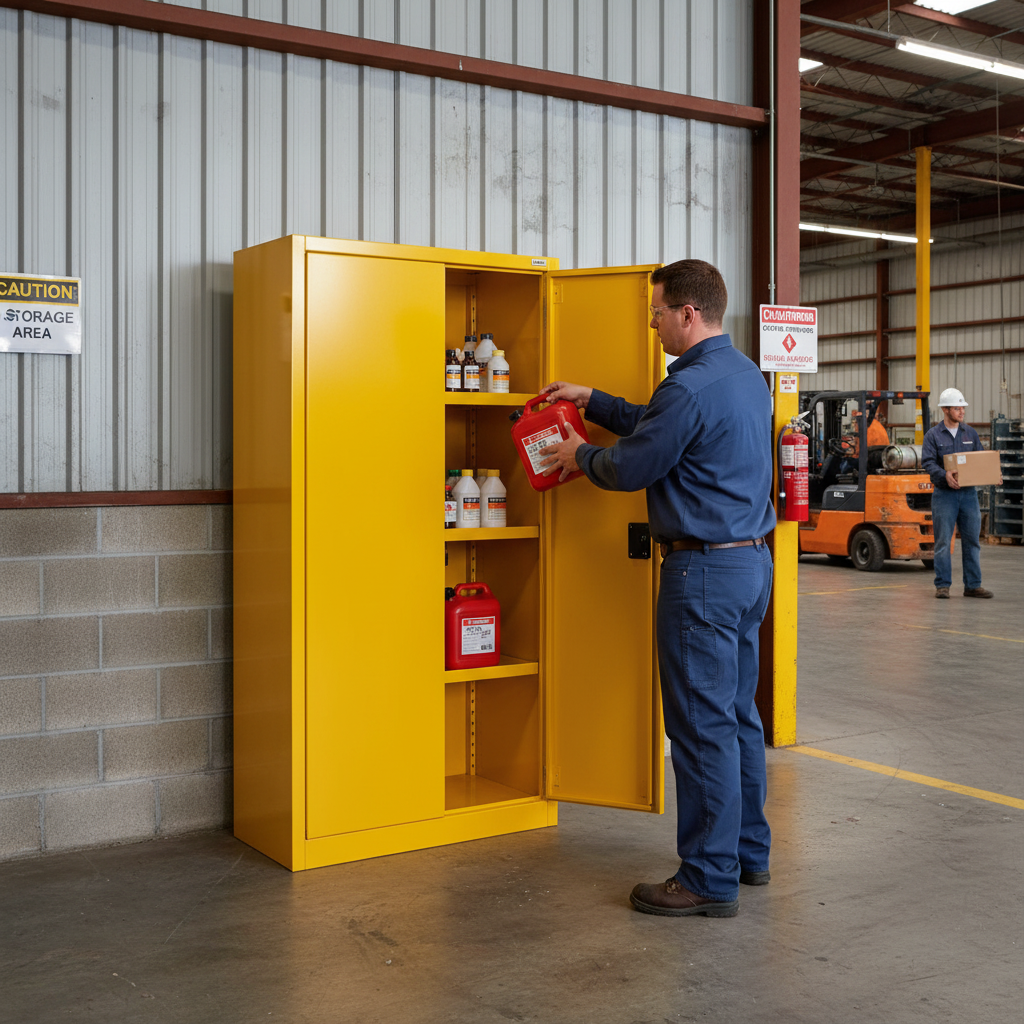 Flammable Liquids Cabinet - 8945001 ||L1092mm x W457mm x H1651mm - 2 shelves
