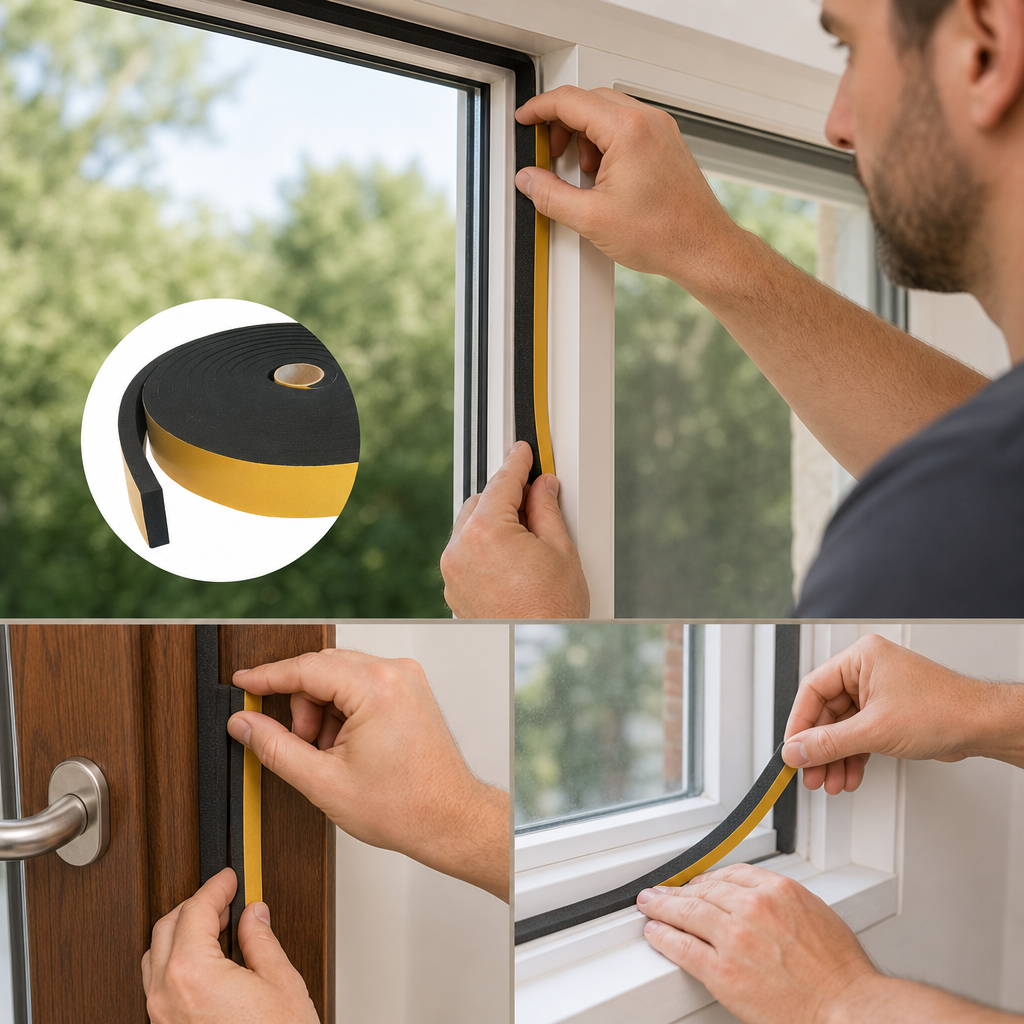 Self Adhesive Expanded Neoprene Sponge Strip for Sealing and Insulation