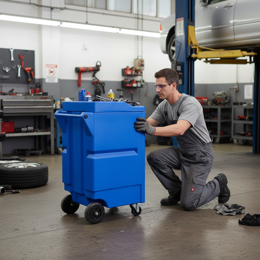 (Clearance) Blue Lockable Cabinet on Wheels - PWC4 ||L640 x W725 x H1075mm