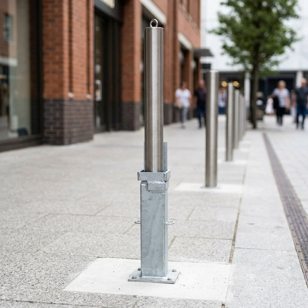 900mm Lift Assisted Telescopic Retractable Bollard – Galvanised or Stainless