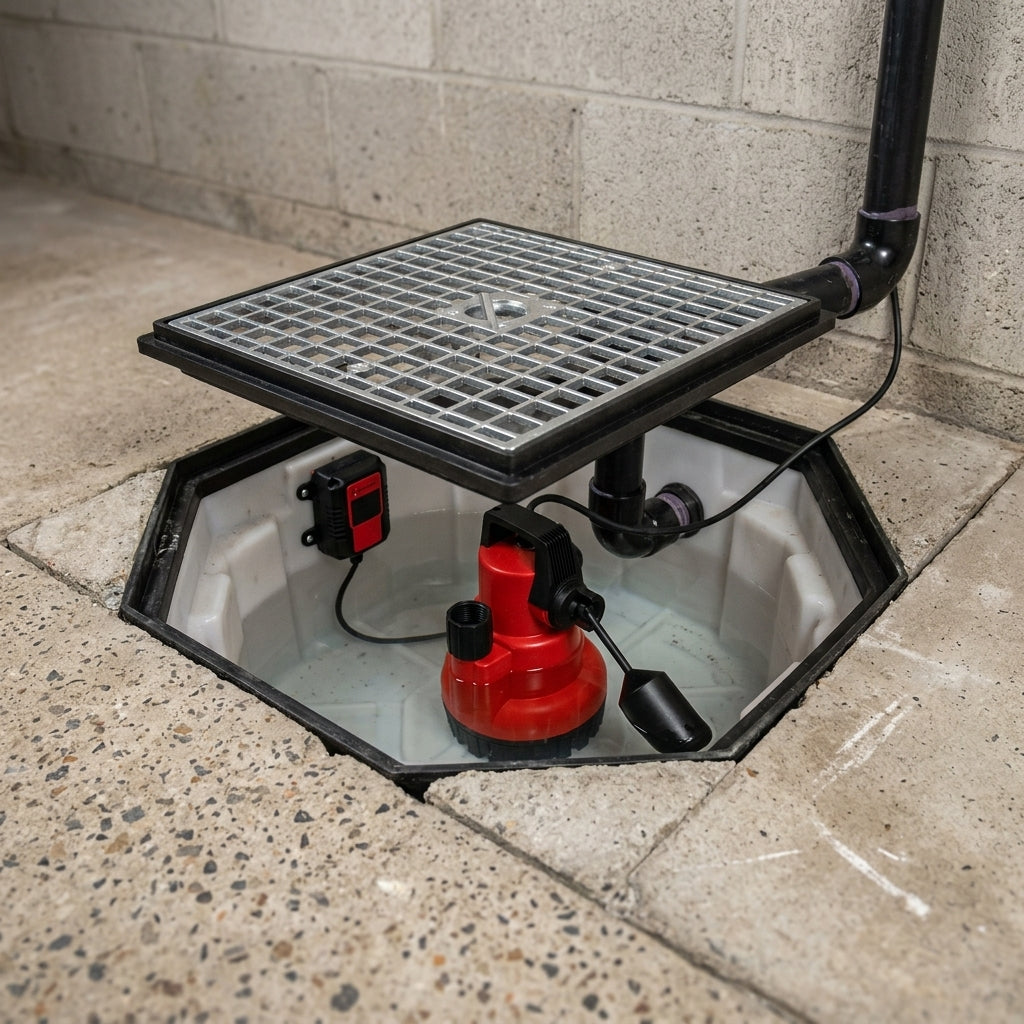 Octagonal Sump Pump System 240V with High Water Alarm (view 2)