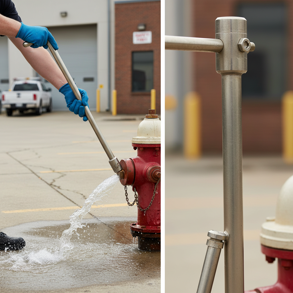 Premium Light Alloy Hydrant Key & Bar Set - Durable 2 Piece Tool for Efficient Fire Hydrant Access