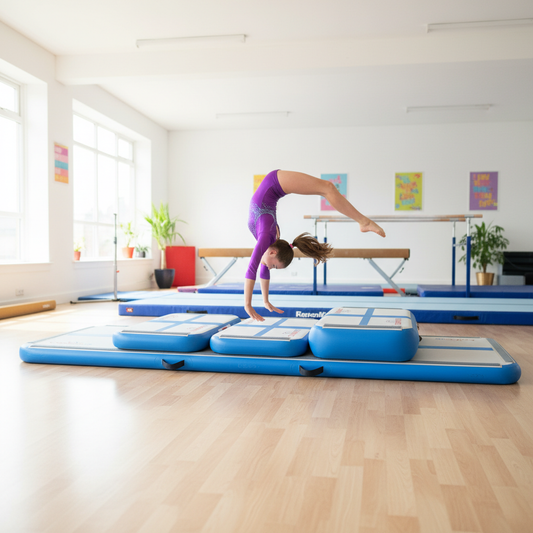 Premium Air Track Pro Training Set with Air Floor, Boards, and Block - Ideal for Home Training in Pink or Blue