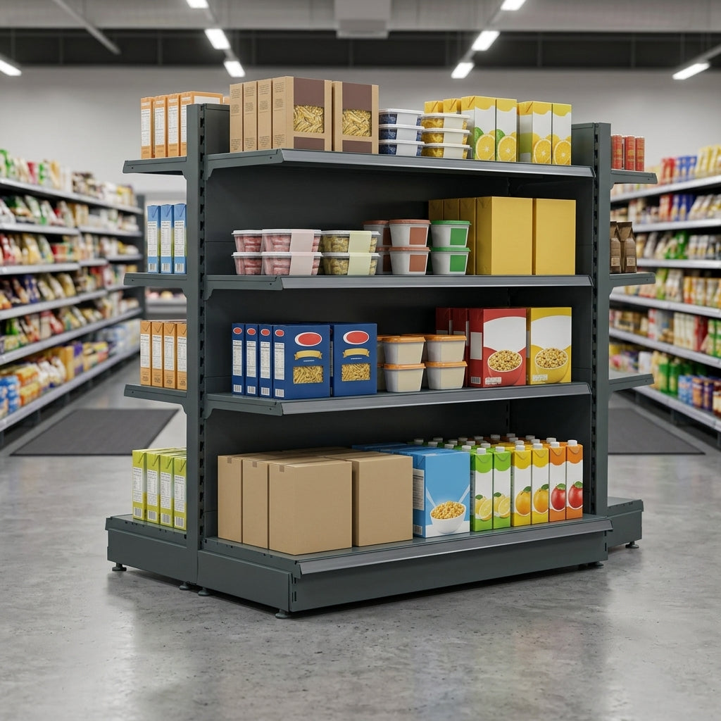 1.6m Double-Sided Gondola Bay | 470mm Base Shelf | Configurable Width