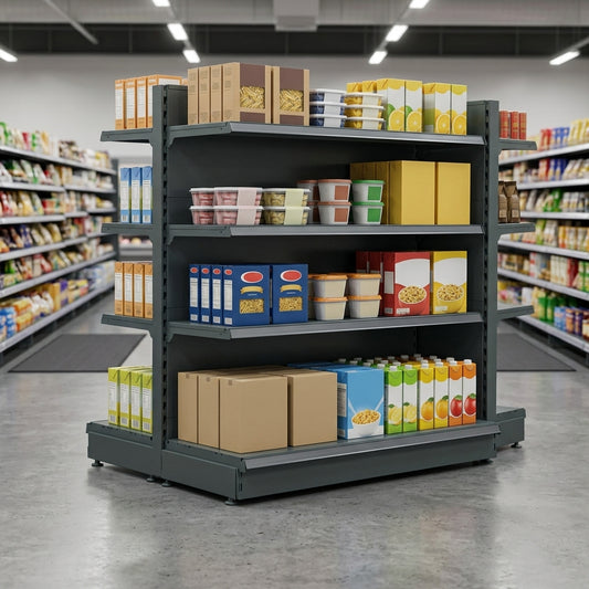 1.6m Double-Sided Gondola Bay | 470mm Base Shelf | Configurable Width