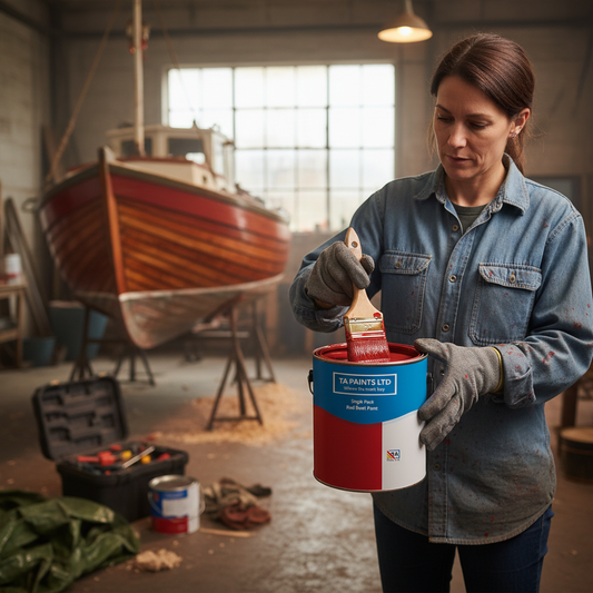 Premium Marine Boat & Barge Paint - High-Performance Red Enamel with Excellent Chemical Resistance and Weathering Protection