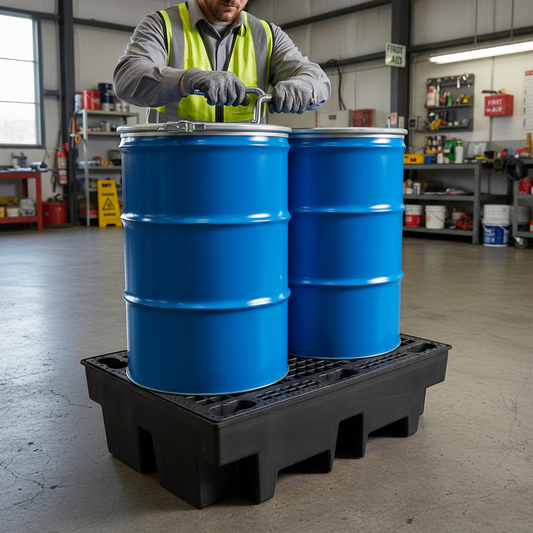Recycled 2 Drum Polyethylene Spill Pallet - BP2R || To Hold 2 Drums
