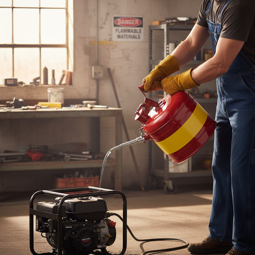 7.5ltr Justrite® Type I Safety Can for Flammables - 7120100Z ||241mmØ x H349mm